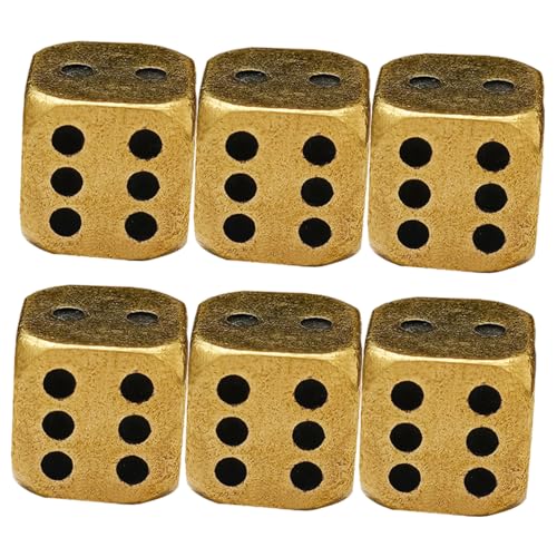 GARVALON 6 Stück Messing Würfel Vintage Deko Requisiten Spielwürfel mit Abgerundeten Ecken Langlebig und Handlich für Party Bar und Brettspiele Klare Punkte Robust und Wiederverwendbar GARVALON 6 Stück Messing Würfel Vintage Deko Requisiten Spielwürfel mit Abgerundeten Ecken Langlebig und Handlich für Party Bar und Brettspiele Klare Punkte Robust und Wiederverwendbar von GARVALON