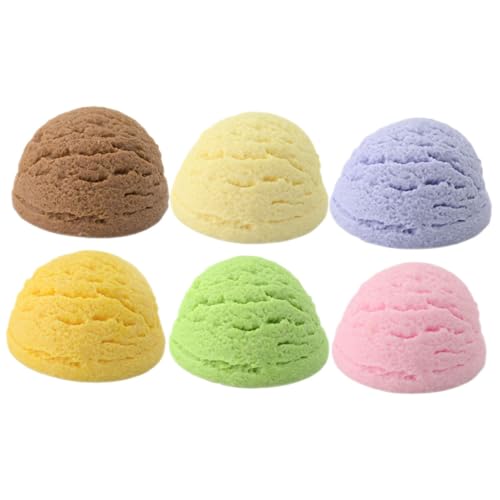 GARVALON 6 Stück Realistische Eiskugel Deko Bunte Eiscreme Requisiten Kleine Imitat Kugeln für Party Deko Schaufenster und Fotorequisiten Vielseitige Eisdielen Attrappen von GARVALON