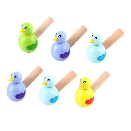 GARVALON 6 Stück Teiliges Holzpfeifen mit Tiermotiven Buntes Kinderspielzeug Pädagogische Vogel Trillerpfeifen für Junge Mädchen Geeignet für Geburtstagsfeiern und Zufällige Farbe von GARVALON