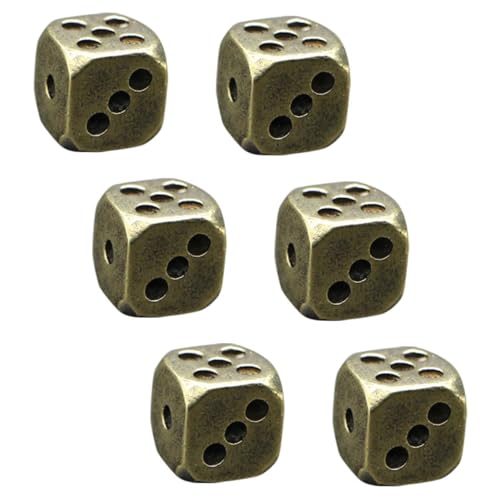 GARVALON 6 Stück Retro-würfel Aus Messing Antikem Stil Kleine Spielwürfel Würfelspielrequisiten Für Partys Und Familienfeiern GARVALON 6 Stück Retro-würfel Aus Messing Antikem Stil Kleine Spielwürfel Würfelspielrequisiten Für Partys Und Familienfeiern von GARVALON