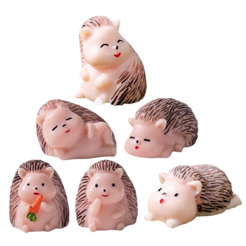 GARVALON 6 Teiliges Gartenornament, Miniatur Igel, Garten Igel Schmuck, Dekorativer Kleiner Igel, Karotte, Mikro Landschaftsornament, Blumentopf, Harz, Igel, Igel Skulptur GARVALON 6 Teiliges Gartenornament, Miniatur Igel, Garten Igel Schmuck, Dekorativer Kleiner Igel, Karotte, Mikro Landschaftsornament, Blumentopf, Harz, Igel, Igel Skulptur von GARVALON