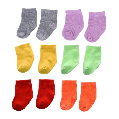 GARVALON 6Paare Puppensocken Socken Mischfarben für Puppenfotografie und Spielhaus Flauschiges Puppenzubehör für DIY und Dekoration GARVALON 6Paare Puppensocken Socken Mischfarben für Puppenfotografie und Spielhaus Flauschiges Puppenzubehör für DIY und Dekoration von GARVALON