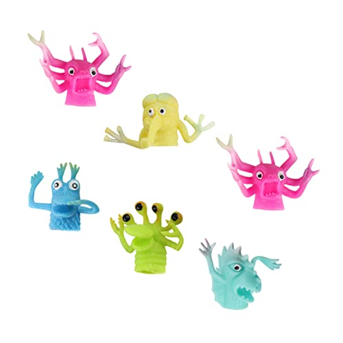 GARVALON 6Stücke TPR Handpuppen Lustige Cartoon Fingerpuppen für Verschiedene Mitgebsel für Kindergeburtstag Fördert Fantasie und Kommunikation von GARVALON