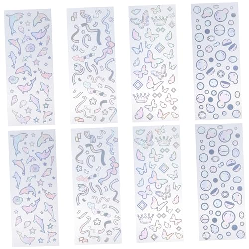 GARVALON Scrapbook-Aufkleber-Set 8 Blätter Scrapbook-Aufkleber-Pack Für Journaling Bastelaufkleber Für Scrapbook von GARVALON