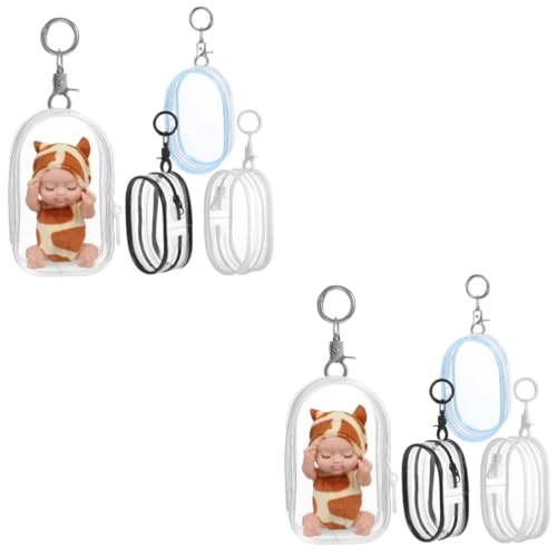 GARVALON 8 Stück Babytasche, Mini Figurentaschen, Durchsichtige Figurentasche, Rucksack, Zum Aufhängen, Kleine Tasche, Anime Figuren Vitrine, Durchsichtige Displaytasche Für Puppe, Kleine von GARVALON