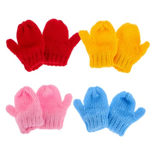 GARVALON 8 Stück Teiliges Mini Strickhandschuhe für Puppen Weiche Bunte DIY Handschuhe Puppenzubehör für Puppenhaus Gemütlich und Vielseitig zum Ankleiden und Dekorieren von GARVALON