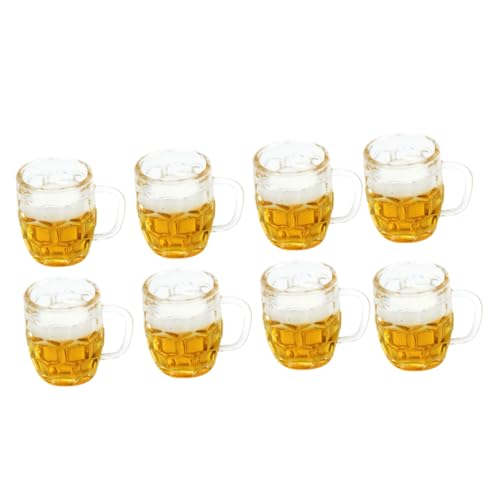 GARVALON 8 Stück Mini-bierkrüge Für Puppenhaus Harz Miniatur-Becher Winzige -Ornamente Dekorationen Für Mini-Szene von GARVALON