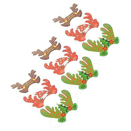 GARVALON 9 Stück Geweihhüte Aus Papier Für Weihnachtsparty Kostüm-kopfbedeckung Mit Geweihdesign von GARVALON