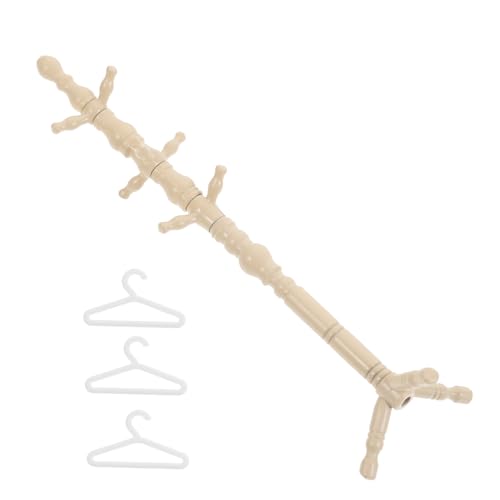 GARVALON Miniatur-puppengarderobe Puppenhaus Mini-möbel Dekoratives Lagerregal Elegante Kleiderbügel Aus Kunststoff Spielzeug Für Jungen Und Mädchen von GARVALON