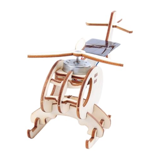 GARVALON DIY Solar Holz Hubschrauber Modell Bausatz Wissenschaft Lernspielzeug Kreatives Flugzeug Puzzle Jungen Mädchen Ab Jahren von GARVALON