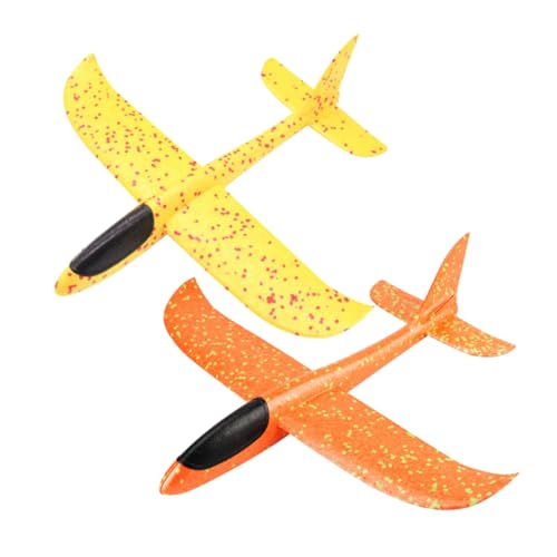 GARVALON 2 Stück 48 cm Doppelöffnung Handgeworfenes Flugzeugspielzeug Segelflugzeuge Spielzeug Für Kinder Partygeschenke Ohne Batterie von GARVALON