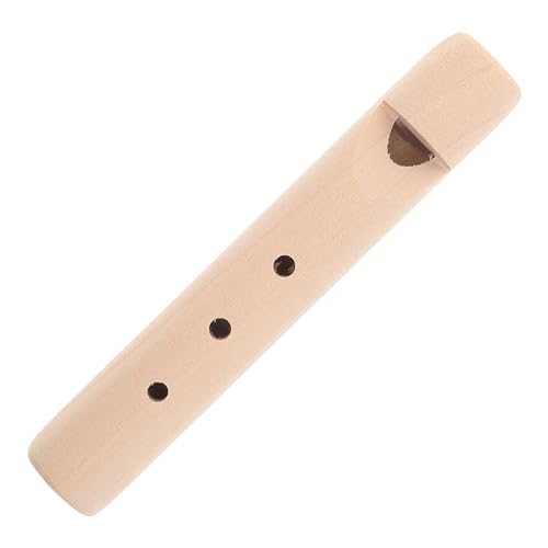 GARVALON Holzpfeife für Dreilochflöte DIY Bemalbare Pfeife aus Holz Pädagogisches Musikinstrument für Kleine Hände Kreatives für Unlackierte Holzflöte von GARVALON
