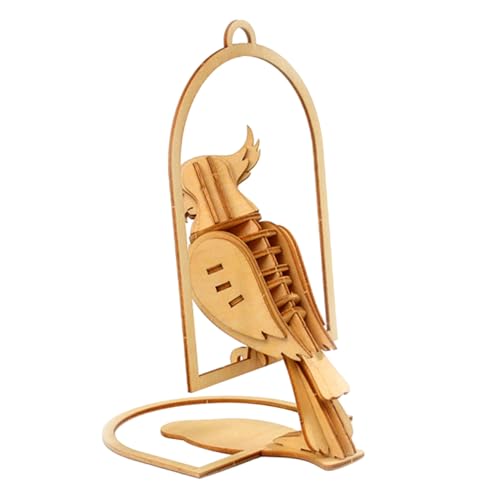 GARVALON Holzpuzzle mit Papagei Motiv Kindersicheres Handgefertigtes DIY Holzspielzeug Hand Auge Koordination und Feinmotorik Lernspielzeug für Ab Jahren von GARVALON