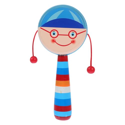 GARVALON Holzrassel Handtrommel Montessori Babyspielzeug Lernspielzeug für Kleinkinder Ab Monaten um Rhythmusgefühl zu Fördern Umweltfreundlich Sicher Buntes Motorikspielzeug von GARVALON