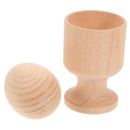 GARVALON Holz-Ei-Puzzle Mit Eierbecher Und Ei-Spielzeug Pädagogisches Lernspielzeug Für Kleinkinder Sensorisches Hand-Augen-koordinationsspielzeug von GARVALON