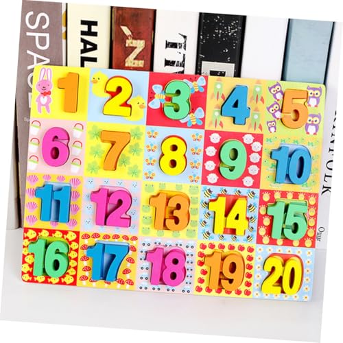 GARVALON Holzspielzeug Zahlenpuzzle Bunte Lernbausteine Kognitive Frühförderung Ab Jahre Sicher Geschliffen Farbenfrohes Montessori von GARVALON