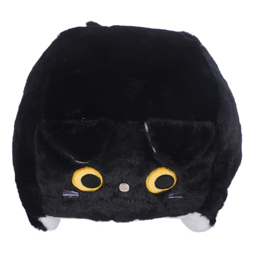 GARVALON Plüschtierpuppe Weiche Ausgestopfte Würfelkatzenpuppe Quadratische Katzenpuppe Entzückende Ausgestopfte Katze von GARVALON
