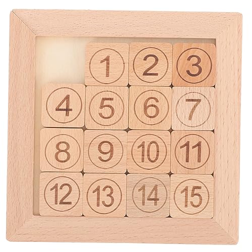 GARVALON Lernspielzeug Holz Schiebe Zahlenrätsel Interaktives Puzzle für Früherziehung Fördert Mathematik und Kreativität Sicher und Langlebig für Jungen von GARVALON