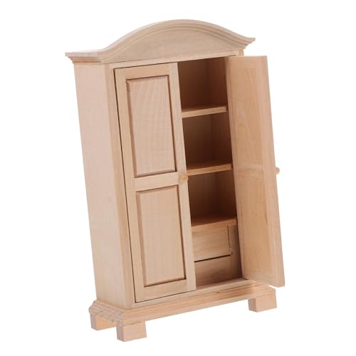 GARVALON Mini Kleiderschrank Mini Holzschrank Winziger Schrank Puppenhaus Miniatur Kleiderschrank Kleiderschrank Für Puppenkleidung Kleines Miniatur Schrank Mini Möbel Mini von GARVALON