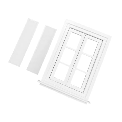 GARVALON Miniatur-fensterdekoration Für Puppenhaus Holzfenstermodell Fensterornament Mini-möbelfenster Passend Für Miniaturen Und Spielzimmer von GARVALON