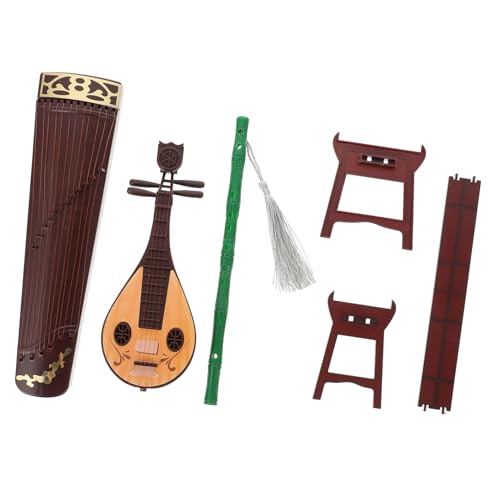 GARVALON Mini Musikinstrument Mikro Landschaft Requisiten Miniatur Antikes Instrument Dekor Miniatur Dekoration Simulation Requisiten Lebendige Natürliche Kleine Chinesische Pipa Guzheng Xi von GARVALON