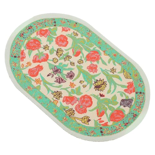 GARVALON Mini Teppich Puppenhausmatte Mini Teppich Kleines Hauszubehör Spielhaus Teppich Mini Teppich Mini Vintage Teppich Kleines Ornament Puppenhaus Puppenhaus Zubehör von GARVALON