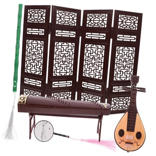 GARVALON Miniatur Dekorationsset für Puppenhaus mit Chinesischen Musikinstrumenten Fan Pipa Guzheng Teiliges für Kreative Gestaltung und Kinderzimmer Deko GARVALON Miniatur Dekorationsset für Puppenhaus mit Chinesischen Musikinstrumenten Fan Pipa Guzheng Teiliges für Kreative Gestaltung und Kinderzimmer Deko von GARVALON