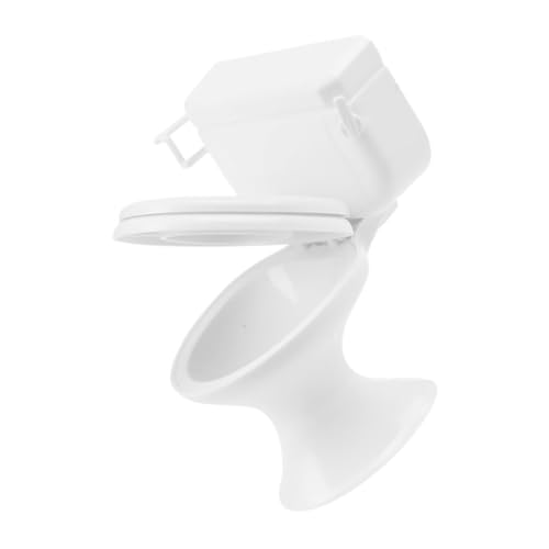 GARVALON Miniatur Puppenhaus Toilette Realistisches Weißes Modell Aus Für Badezimmer Szenen Perfekte Dekoration Für Puppenhaus Zubehör Und Mini Toiletten Requisite von GARVALON