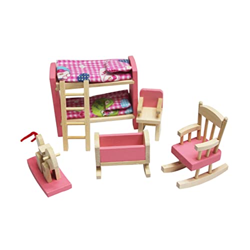 GARVALON Kleine Möbelspielzeuge Aus Holz Miniatur-kinderzimmer-Set Puppenhausmöbel Spielzeug von GARVALON