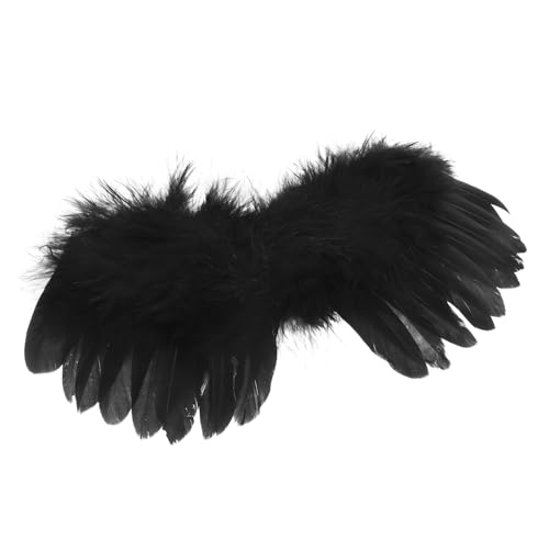 GARVALON Miniatur Puppenzubehör Schwarz Engelsflügel Kostüm für Erwachsene für Halloween Weihnachten und Cosplay Veranstaltungen Baumwolle von GARVALON