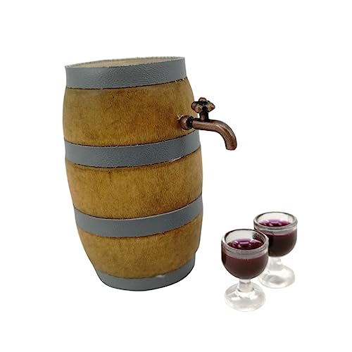 GARVALON Miniatur Set Rotweinfass mit Weingläsern Dekoration für Weinliebhaber Restaurant Bar und Partys Realistische Requisiten für Kreative Spielideen GARVALON Miniatur Set Rotweinfass mit Weingläsern Dekoration für Weinliebhaber Restaurant Bar und Partys Realistische Requisiten für Kreative Spielideen von GARVALON