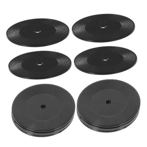 GARVALON Puppenhaus-miniaturspielzeug Miniatur Simulierte Schallplatten Modell Für Puppenhaus Dekoration Mini Zubehör Schwarze Miniatur Schallplatten Für Kreative Gestaltung Mini Puppen Zubehör von GARVALON