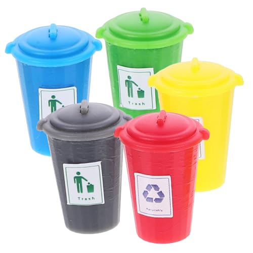 GARVALON Miniatur ülleimer Set Dekorative Abfallbehälter Für Sandtisch Puppenhaus Und Miniaturmodelle Mini Trash Can Für Kreative DIY Projekte von GARVALON
