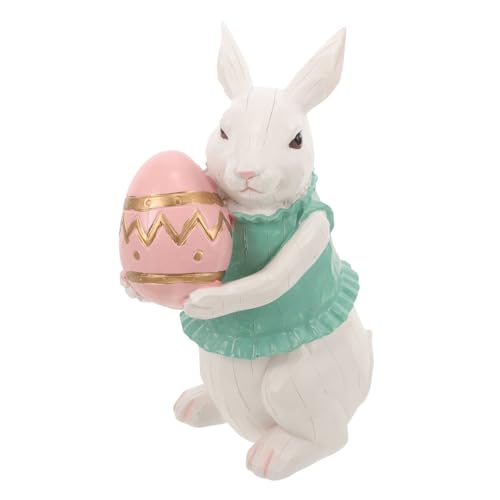 GARVALON Osterhase Kreative Hasenfiguren Bürodekorationen Haushasen Ornamente Hasen Auto Ornament Landschafts Harz Hasen Harz Hasen Bastelarbeiten Hasen Statuen Tischplatte Kleiner Hase von GARVALON