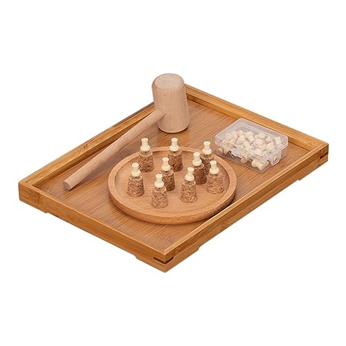 GARVALON Satz Holzlernspielzeug Hand-Augen-koordinationstraining Farbeinschlag Nagelhämmer-Spielzeug Für Kleinkinder von GARVALON