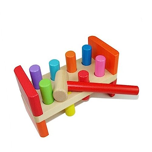 GARVALON Kleinkindspielzeug Holzhammer Klopfbank Lernspielzeug Für Kinder Zur Entwicklung Der Feinmotorik von GARVALON