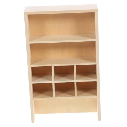 GARVALON Mini-Schrank Aus Holz Für Puppenhaus Puppenhausmöbel Miniaturmöbelmodelle Kleines Bücherregal Modell Dekoration von GARVALON