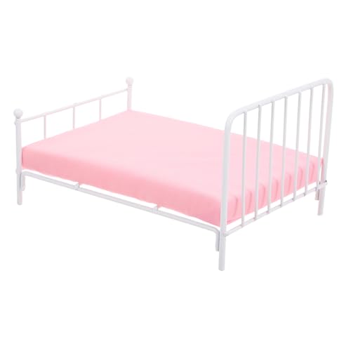 GARVALON Miniaturbett für Puppenhaus Einzelbett-Design Im Maßstab 1:12 Vintage-puppenhausmöbel Eisenrahmen Weiß GARVALON Miniaturbett für Puppenhaus Einzelbett-Design Im Maßstab 1:12 Vintage-puppenhausmöbel Eisenrahmen Weiß von GARVALON