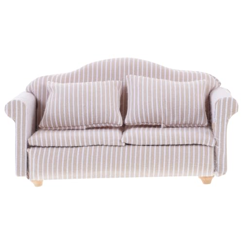 GARVALON Realistisches Miniatur-Sofa-Set im Maßstab 1:12 Miniaturmöbel-Modellkissen für die Dekoration des Schreibtischs im Mini- von GARVALON