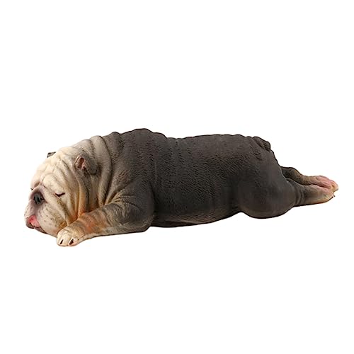 GARVALON Schlafende Bulldoggen Skulptur Simulierte Bulldoggen Statue Zur Dekoration Für Den Schreibtisch Niedliches Hündchen Ornament Für Tierliebhaber Und Geschenkidee Für Jung Und von GARVALON