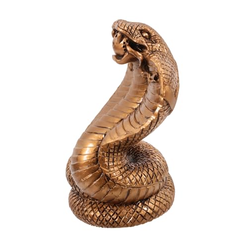 GARVALON Schlangenfigur Aus Harz Chinesische Zodiac Snake Statue Dekoration Für Eingangsbereich Und Garten Realistische Kunstharz-Figur Für Feng Shui Und Tierwissen von GARVALON