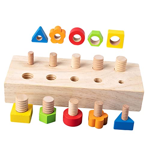 GARVALON Kinder-formblock-Puzzle Hölzernes Lernspielzeug Für Kleinkinder Farb- Und Formerkennung Hand-Auge-koordinationsspiel von GARVALON