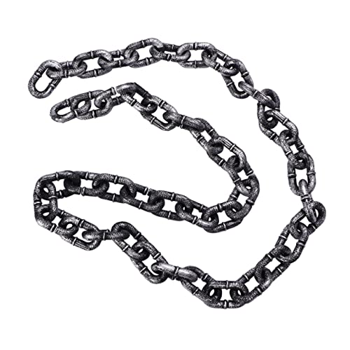 GARVALON 1 Meter Lange gefälschte Kette Gefangenenhalskette Kostüm für Halloween Kunststoff Kettenglied Halloween Kette Dekorationen Sicher für Partys von GARVALON