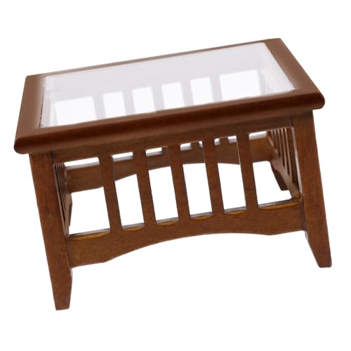 GARVALON Teetisch Aus Holz, Modelllandschaft, Dekoration, Mini Möbel, Mini Teetisch, Puppen Teetisch, Mini Haustisch, Mini Teetisch, Miniatur Beistelltisch, Mini Möbel von GARVALON