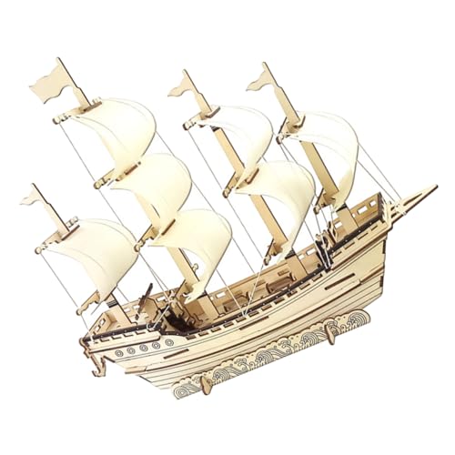 Holzpuzzle Segelboot Modell aus DIY Puzzle Bausatz für Erwachsene Fördert Kreativität und Hand Koordination Lernspielzeug für Geduld und Aufmerksamkeit von GARVALON