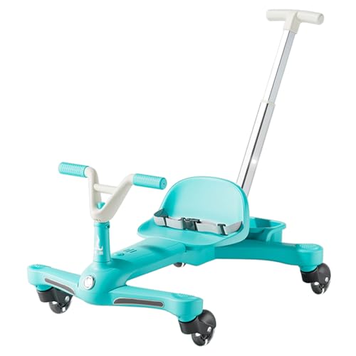 Kinder-Rutschauto mit verstellbarem Sitz & Schiebestange, 360° drehbaren Rädern, Sicherheitsgurt, Rutschfahrzeug für 2–6 Jahre (Blue) von GASLIKE