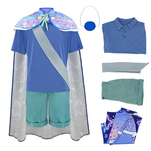 GAUWEAN Elio Kostüm für Erwachsene, Elio Solis, T-Shirt, Sternenkapf, Augenklappe, Erdbotschafter, Outfit, Halloween, Party, Verkleiden, Blau 2, XS GAUWEAN Elio Kostüm für Erwachsene, Elio Solis, T-Shirt, Sternenkapf, Augenklappe, Erdbotschafter, Outfit, Halloween, Party, Verkleiden, Blau 2, XS von GAUWEAN