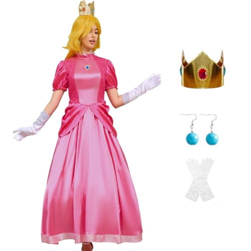 GAUWEAN Prinzessin Pfirsich Kostüm, Erwachsene Pfirsichkleid Super Brüder Prinzessin Gänseblümchen Rosalina Kostüm Halloween Verkleidung für Frauen L GAUWEAN Prinzessin Pfirsich Kostüm, Erwachsene Pfirsichkleid Super Brüder Prinzessin Gänseblümchen Rosalina Kostüm Halloween Verkleidung für Frauen L von GAUWEAN