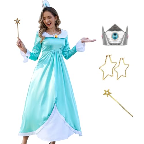 GAUWEAN Prinzessinnenkleider für Damen, Erwachsene, Halloween, Cosplay, Verkleidung, Prinzessinnen-Kostüm mit Zubehör, Rosalina, XL GAUWEAN Prinzessinnenkleider für Damen, Erwachsene, Halloween, Cosplay, Verkleidung, Prinzessinnen-Kostüm mit Zubehör, Rosalina, XL von GAUWEAN