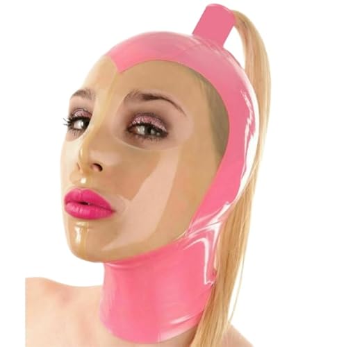 GAYLOP Latexhaube, Latexmaske, Latexhaube, einfacher Pferdeschwanz, rosa und transparent GAYLOP Latexhaube, Latexmaske, Latexhaube, einfacher Pferdeschwanz, rosa und transparent von GAYLOP